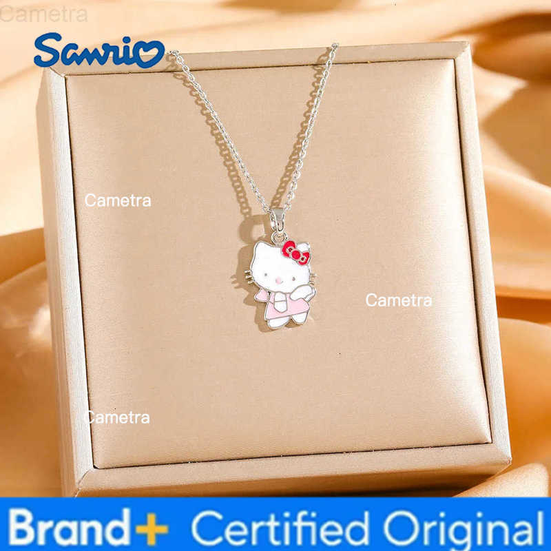 Sanrio Sweet Cartoon Cute Hello Kitty Angel Pendant Necklaces for Women Girls Lovely Stainless Steel Chain Jewelry Gift H251229