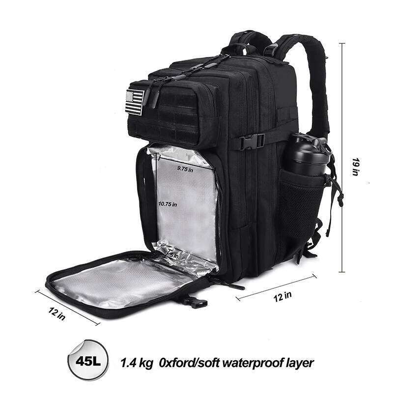45L Meal Management Backpack For Men Women Tactical Adults Insulated Lunch Athletes Gym Bag Sports Daypacks With Bottle Holder