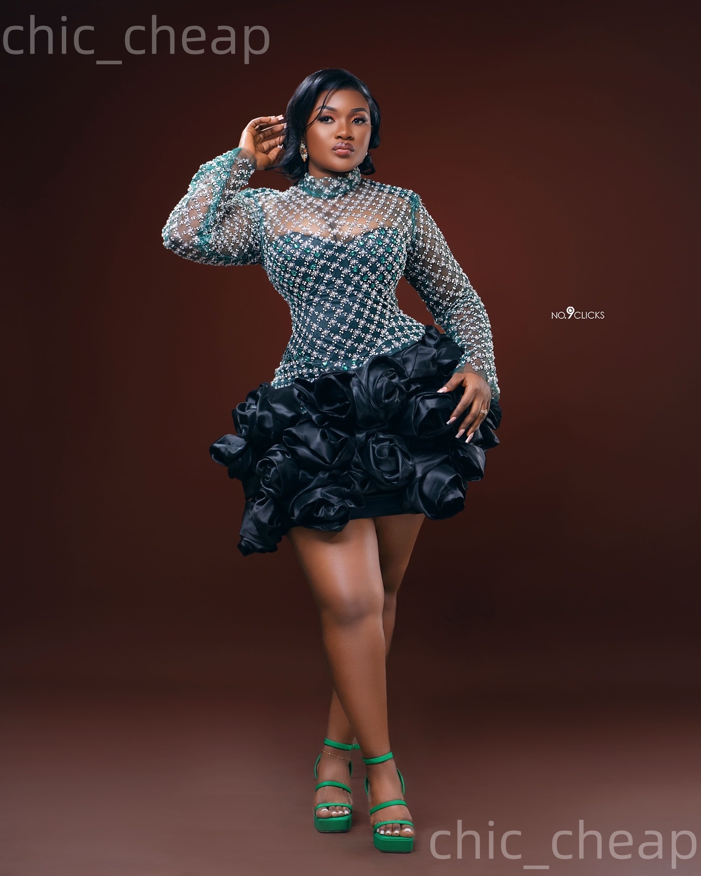 Chic Black Sheath 2026 Cocktail Dress Sequined Flowers Full Sleeves Short Mini Graduation Homecoming Dresses For Special Occasions Sweetheart Gowns