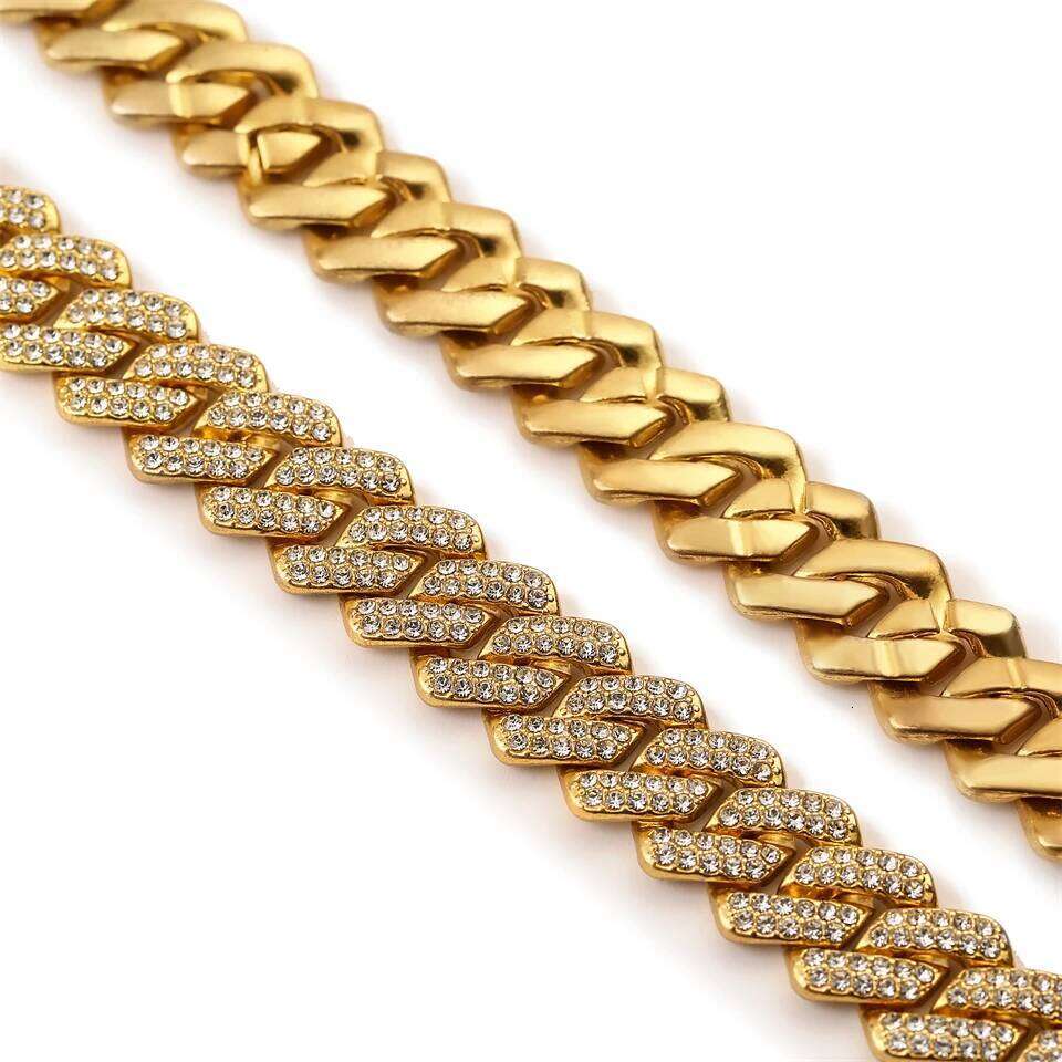 ZAKOL Hip Hop Shiny Cuban Link Chain Necklace Women Men Buling Rhinestone Iced Out Punk Fashion Jewelry Gift