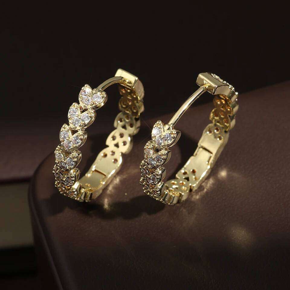 ZAKOL Elegant Micro Paved Zircon Big Hoop Earring for Women Luxury Bridal Wedding Engagement Party Jewelry