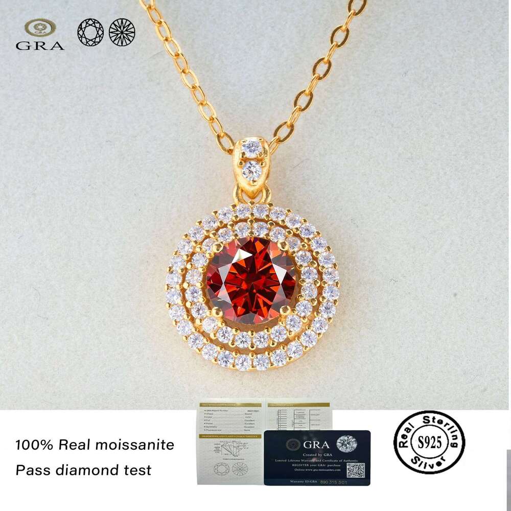 1.0 Ct Certified D Color Moissanite Pendants for Women Classic Wedding Necklace Original S925 Sterling Silver Jewelry GRA 0ed