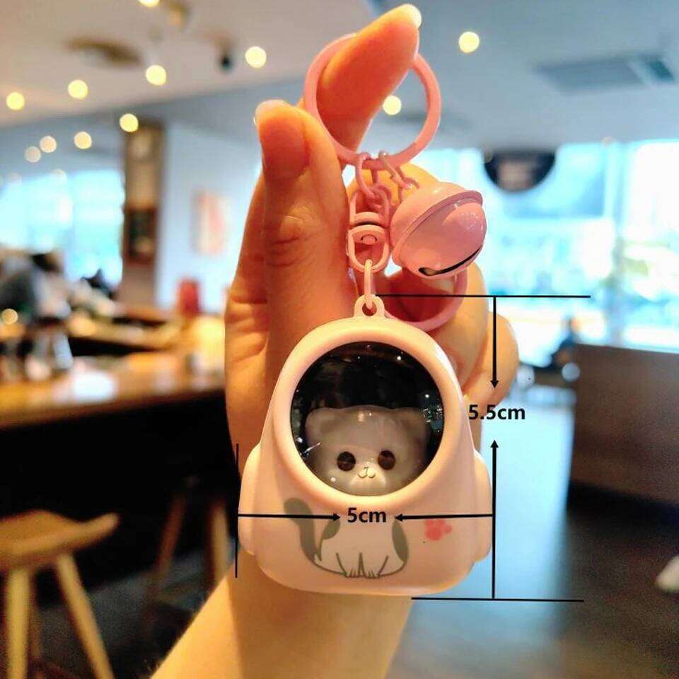 ZAKOL Cute Glowing Night Light Astronaut Cat Schoolbag Keychains Kawaii Bags Charm Decorative Pendants Accessories Gift Girs