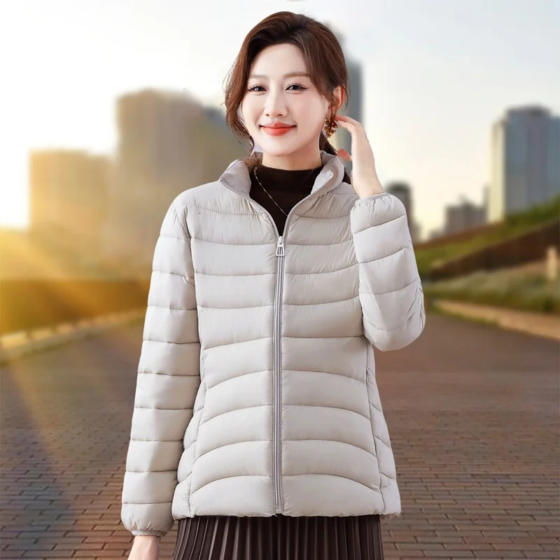 Loose Short Cotton Jacket for Women Korean Style Slim and Fashionable Stand Collar Top 251210