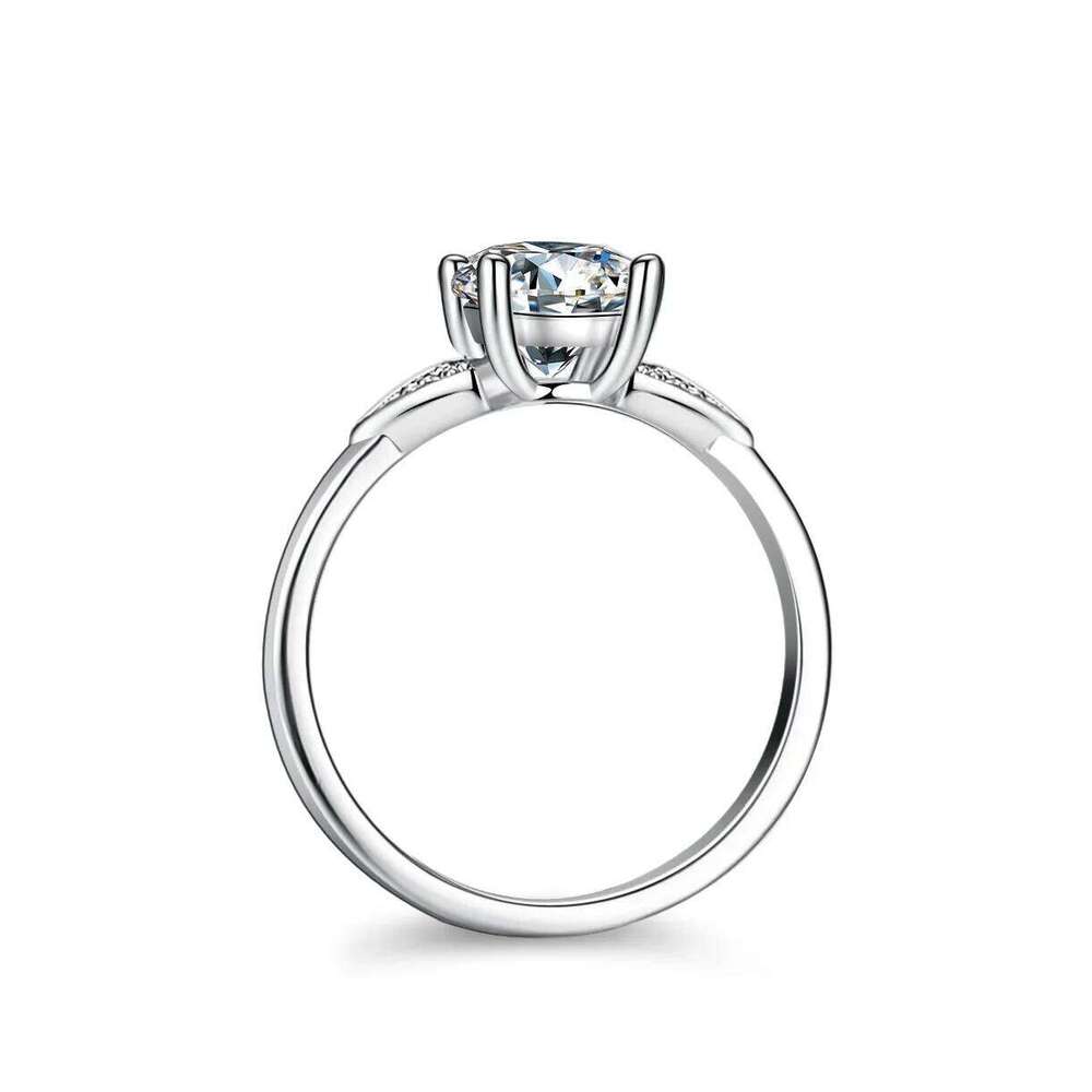 18K Gold Moissanite Women's Small Fragrance Jewelry Four-claw Flash Ins Diamond PT950 Platinum Ring 494