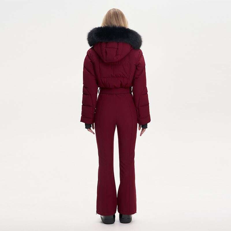 2025 New Korean Style Winter Casual Ski Cotton Jacket Pants Set For Petite Women With Warm Hood And Belt WKERSIY