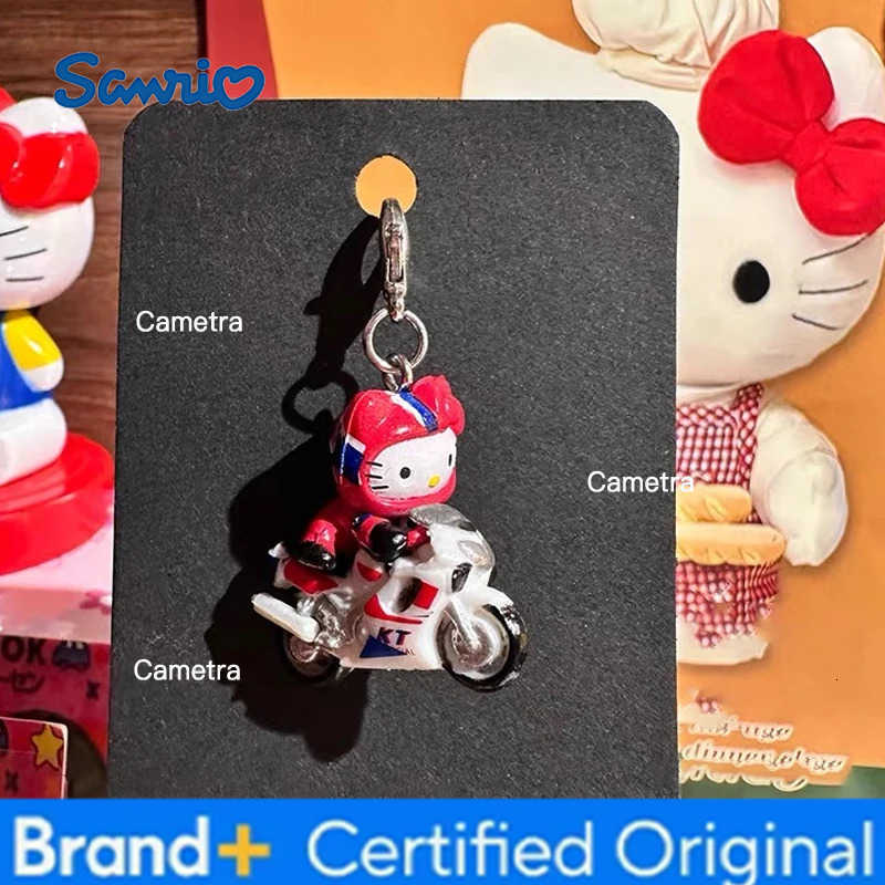 Sanrio Japanese Kawaii Motorcycle Cat Phone Pendant Pink Shell Cartoon Doll Keychain Hanging Decoration Groom Angel Cat Pendant Gift H251229