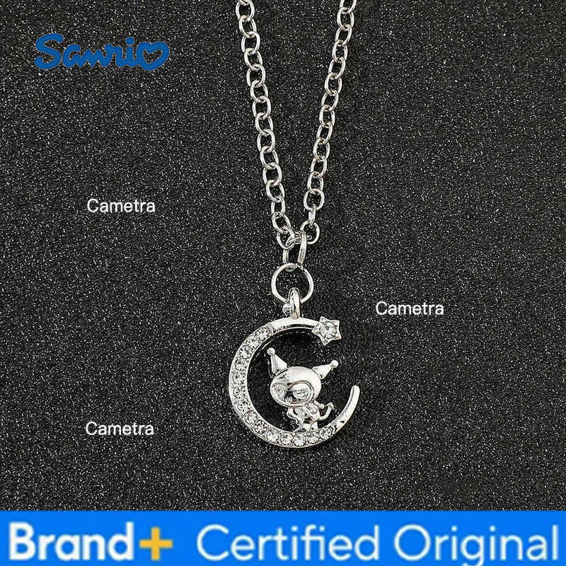 Sanrio Cute Kuromi Cartoon Necklace Sweet Girls Rhinestone Moon Neck Chain Girls Must Dress Up H251229