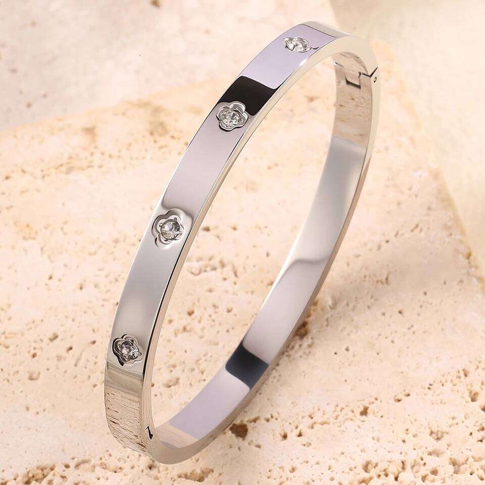 ZAKOL Luxury Brand Round CZ Inlaid Cross Nail Bracelet Ring Set for Women Men Waterproof Stainless Steel Jewelry