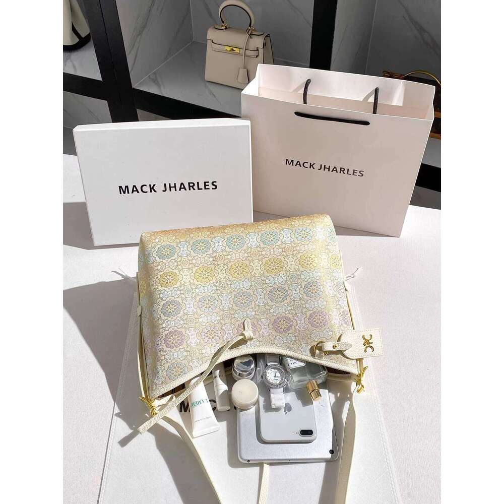 MACK JHARLES Chinese Style Song Brocade Print Tote for Women 2025 Autumn New High-end Single Shoulder Bag