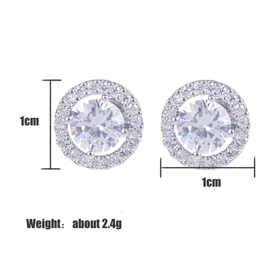 ZAKOL Simple White Color Small Stud Earrings For Women Wedding Elegant AAA Zircon Crystal Round Jewelry