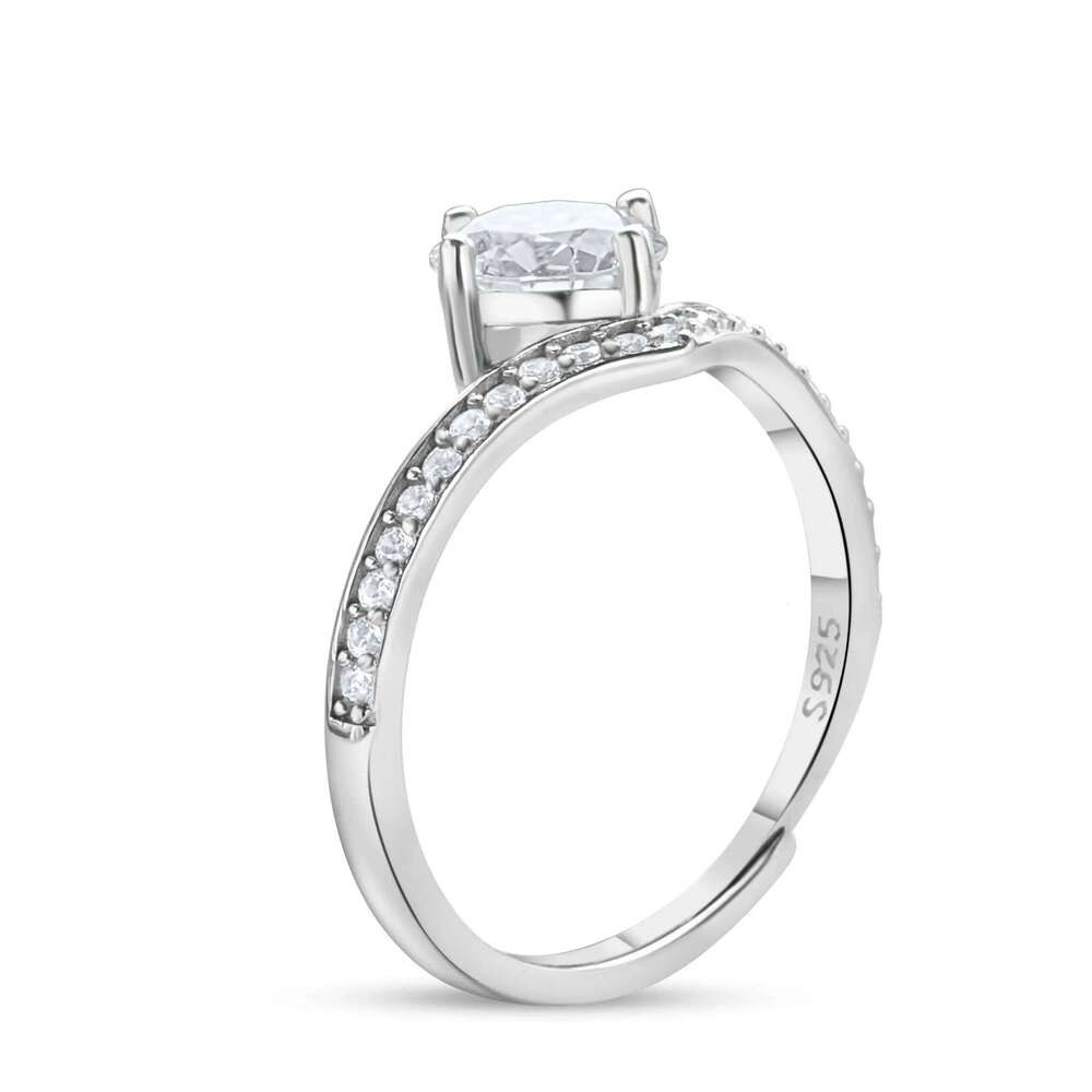 Real 1 Ct Moissanite Wedding Ring for Women 925 Sterling Silver Round Brilliant Lab Diamond Engagement Finer dating gifts 56e