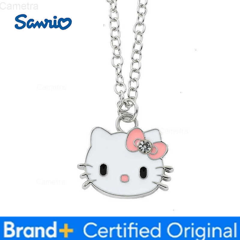 Sanrio Kawaii Hello Kitty Enamel Pendant Necklace Fashion Simple Anime Peripheral Jewelry Cartoon KT Cat Neck Chain Accessories H251229