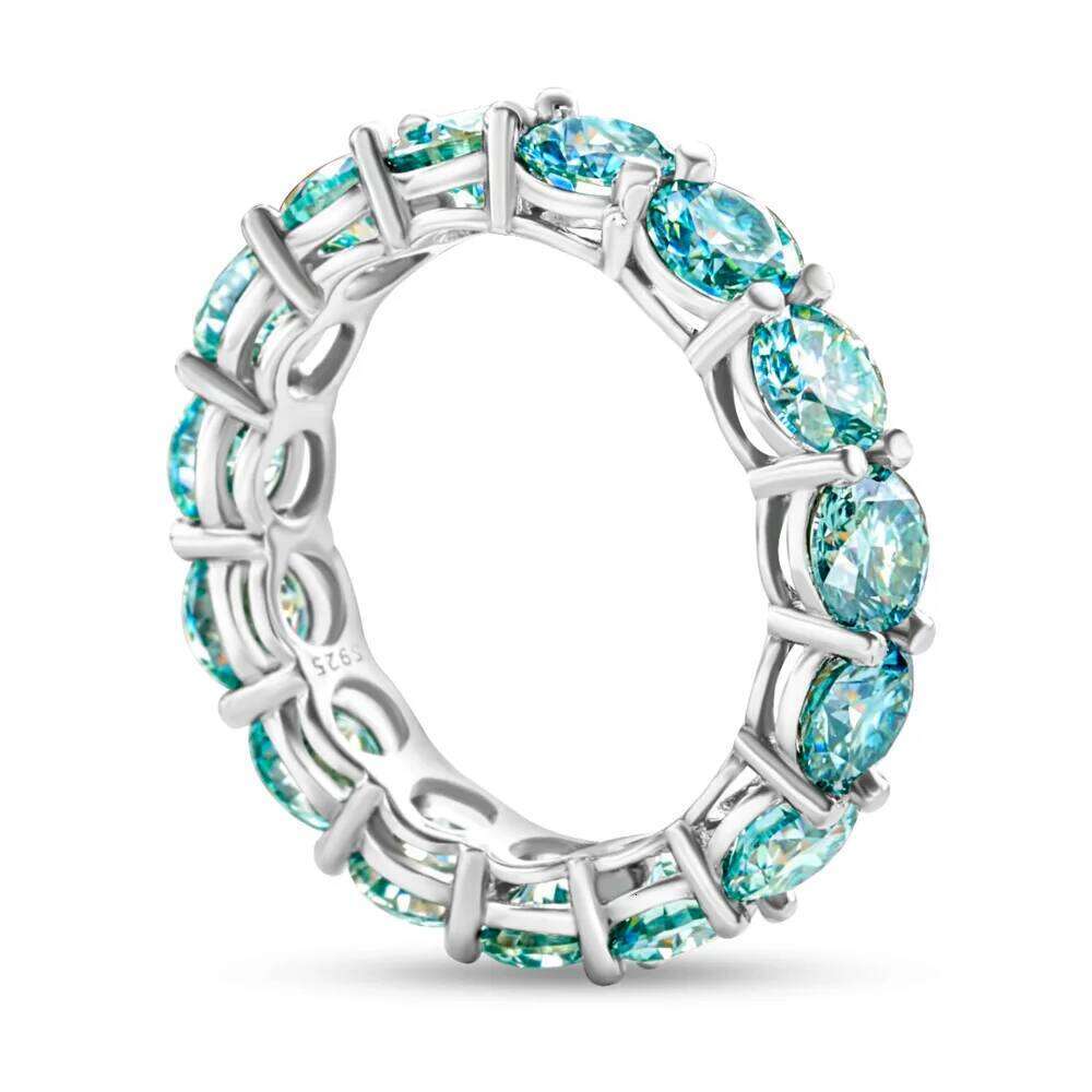 5mm black and white d color vvs moissanite ring 925 Sterling Silver total 7 Ct Classic Wedding Anniversary Gift 91b