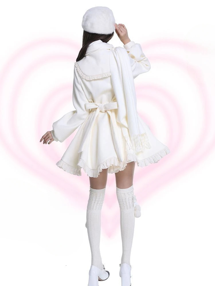 Japanese Kawaii Lolita Lace Patchwork Sweet Dress Coat Women Y2k Aesthetic Contrast Color Dresses Elegant Cute Party Vestidos 251219