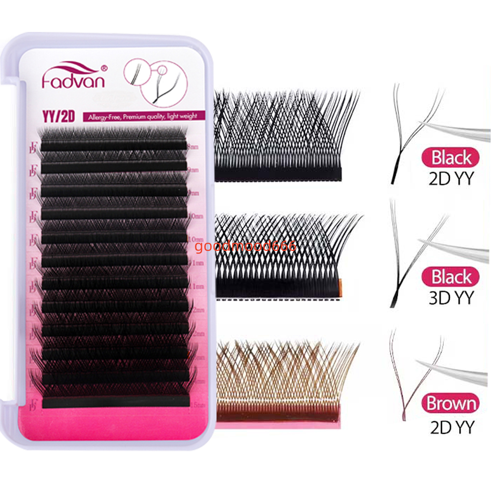 Fadvan 4D W Shape Hand Made Eyelash Extensions Full 4D Lashes Premade Fan Natural Soft Light Matte Dense W Design False Eyelash