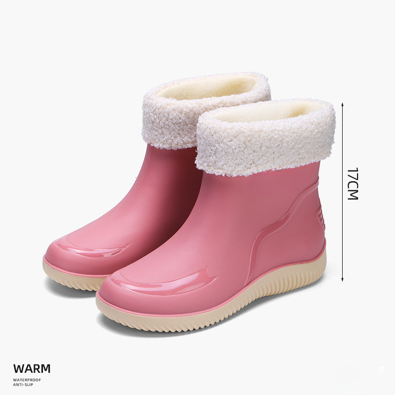 New wool lined women's shoes with anti freezing, anti slip, waterproof and wear-resistant boots, thick soled snow boots