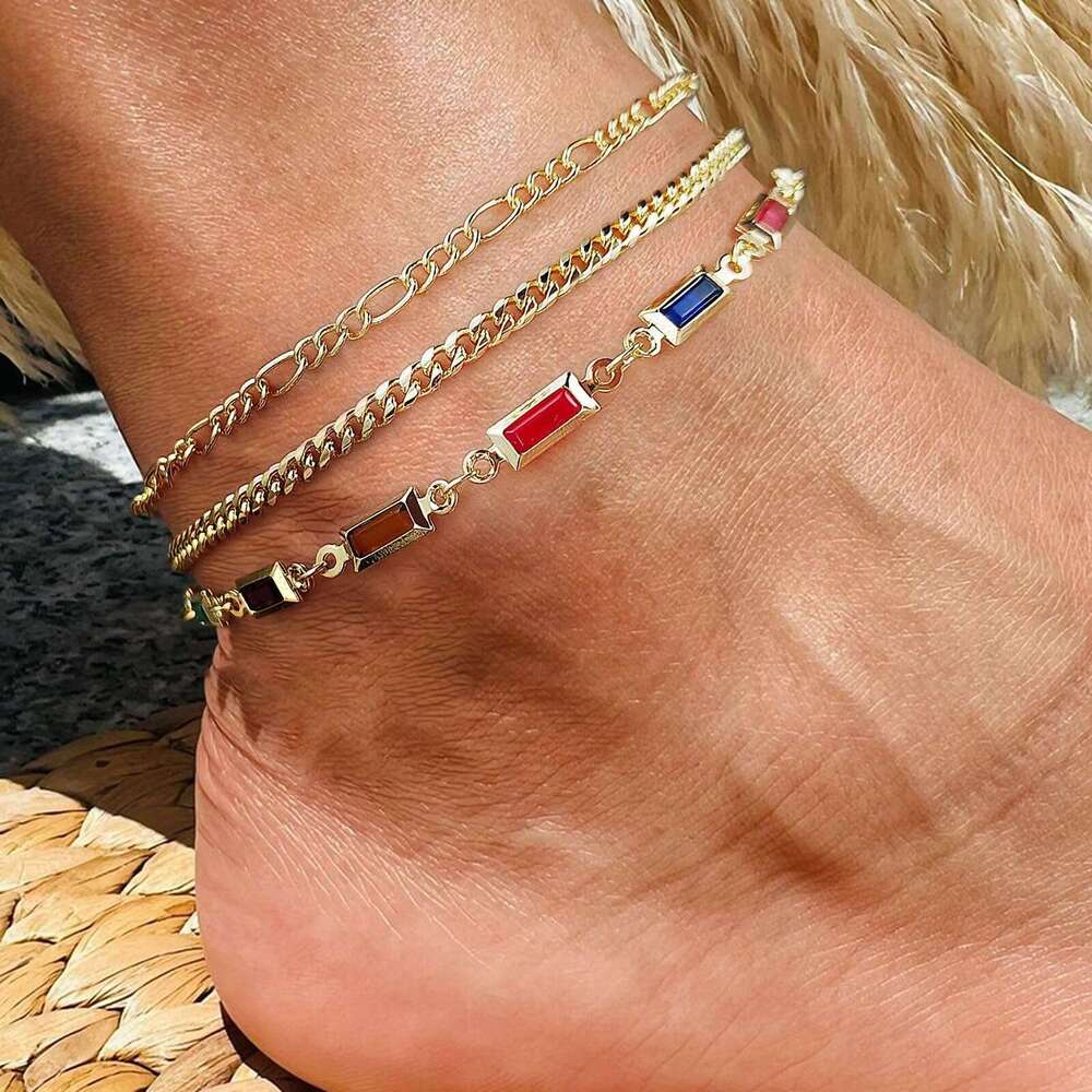 Cross-Border Trendy Multi-Layer Elegant Layered Butterfly Chain Jewelry Anklet Women's Holiday Gift