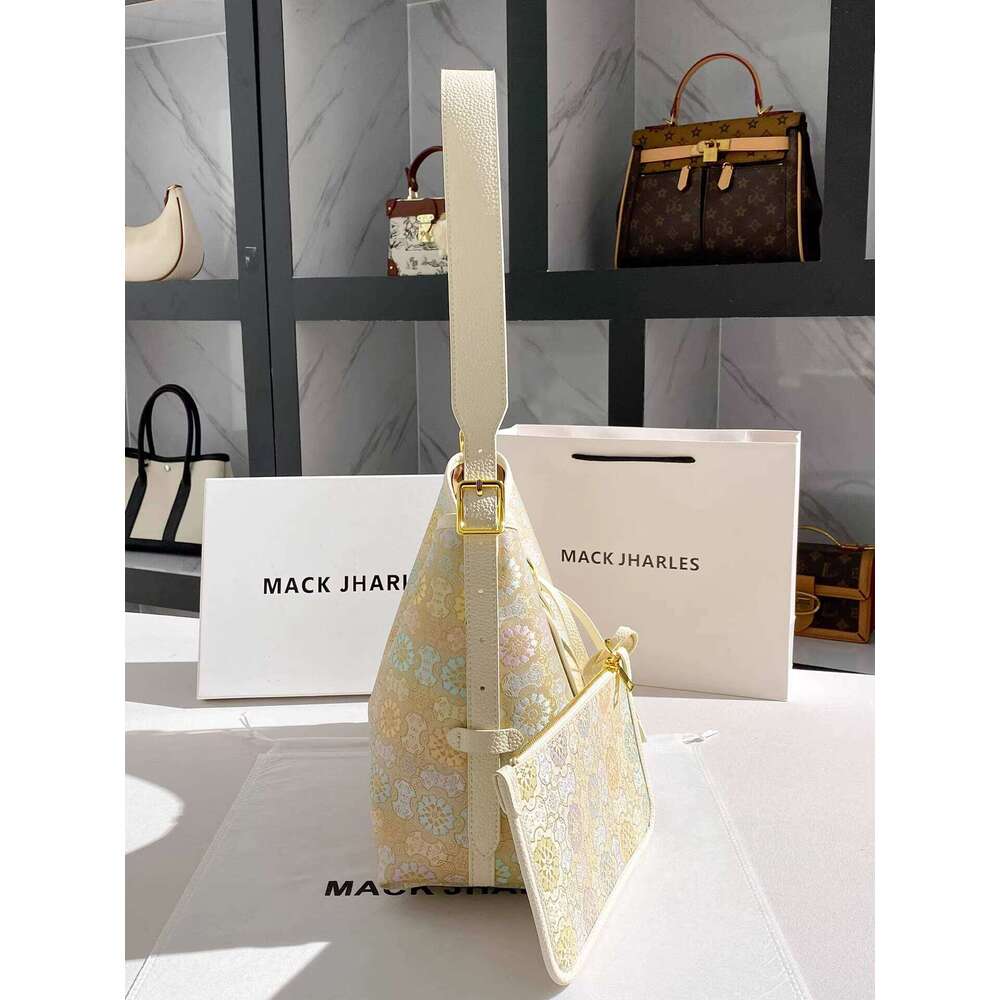 MACK JHARLES Chinese Style Song Brocade Print Tote for Women 2025 Autumn New High-end Single Shoulder Bag