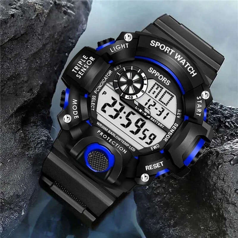 Multifunctional Sports Men, Electronic Watch Middle School Elementary Students, Luminous Waterproof Alarm Clock For Children And Teenagers