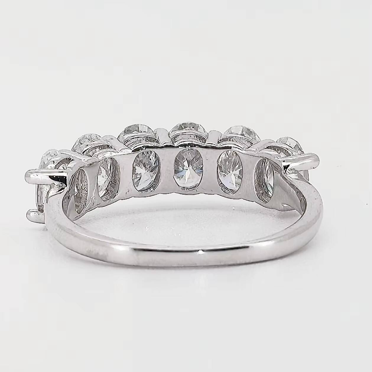 Classic Oval Cut Half Setting Eternity Ring S925 18K Gold Moissanite Rings GRA Certified VVS D Color Moissanite Ring