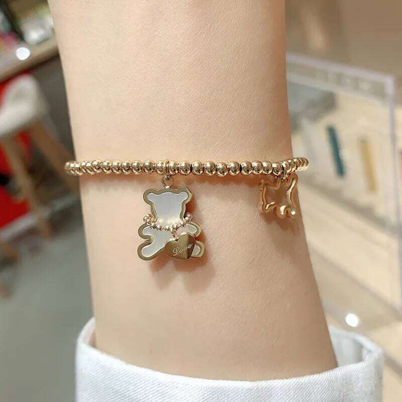 Little Bear Bracelets For Women Stainless Steel Woman Accessories Fashion Jewelry 25H1229