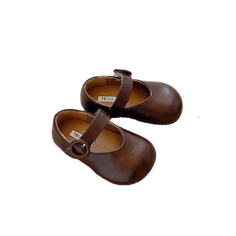 INS French Style Children's Leather 2025 Spring and Autumn New Korean Version Girls' Flat Princess Shoes Soft Sole Loafers