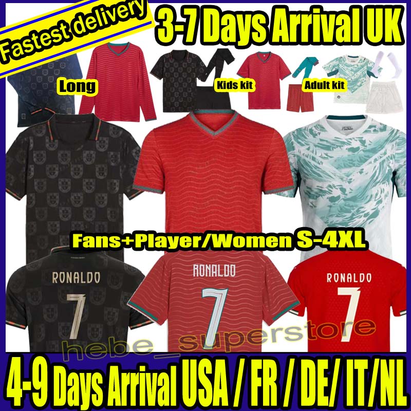 S-4XL 2025 2026 27 PortugalS soccer jerseys Ronaldo JOAO FELIX BERMARDO B.FERNANDES camisa de futebol football shirt Men Kids kit and Retro 98 99 02 04 06 RUI COSTA FIGO