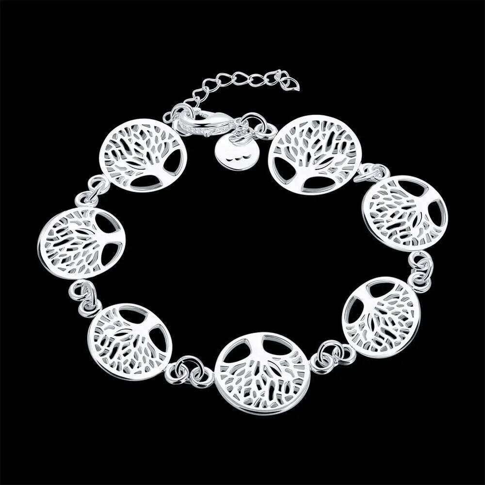 New 925 Sterling Silver Tree Of Life Bracelet For Women Engagement Jewelry Gifts 25H1229