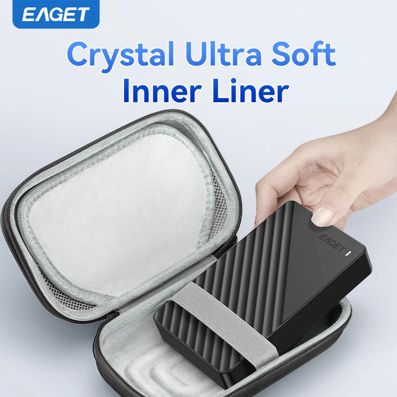 Eaget 25 Inch HDD Box Bag Case Portable Hard Drive Bag for External Portable HDD hdd box case storage Protection Black 251224