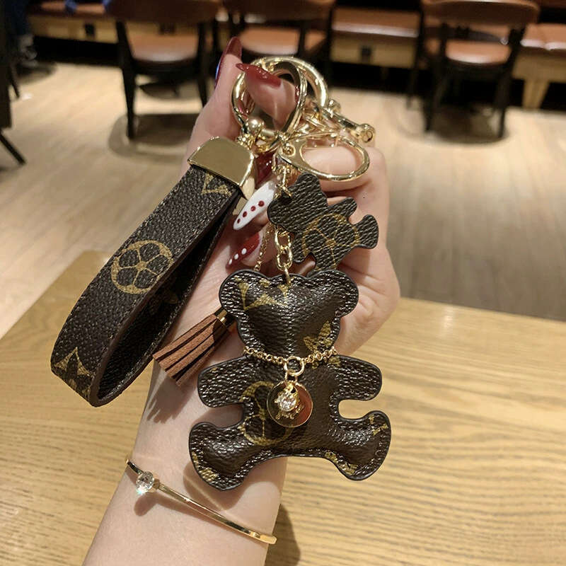 Leather Kitten Keychain with Cotton Filling Luxury-inspired Women's Handbag Pendant Adorable Car Ornament