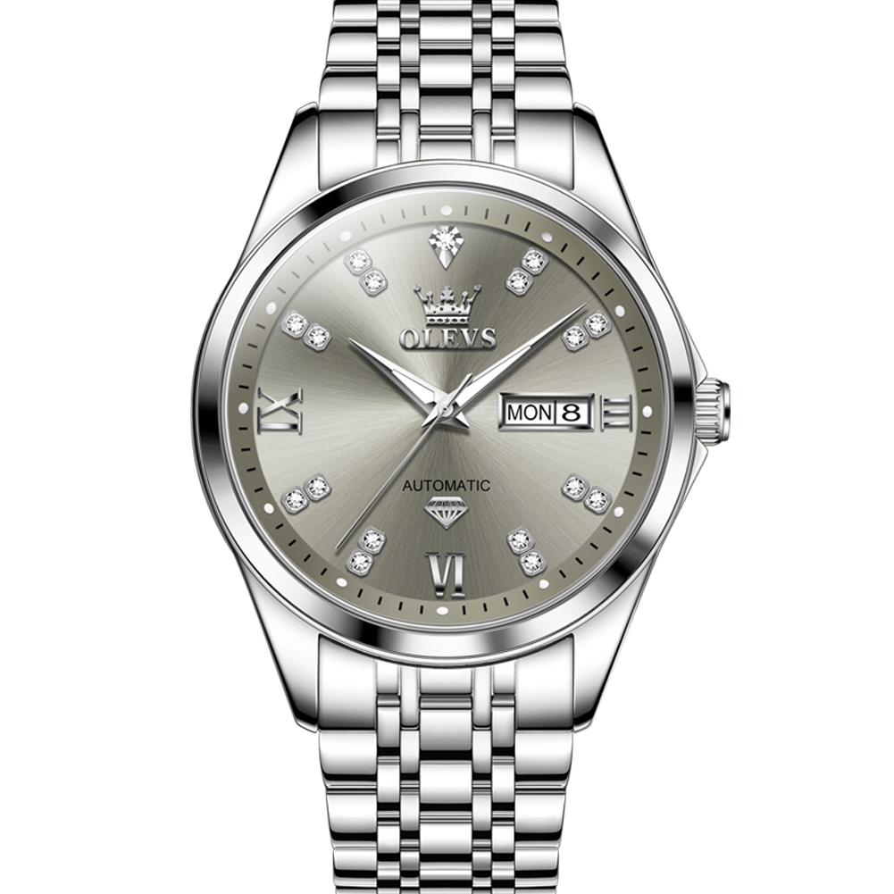 OLEVS Luxurious and elegant mechanical watch, fully automatic men's waterproof business dual calendar night light men's watch