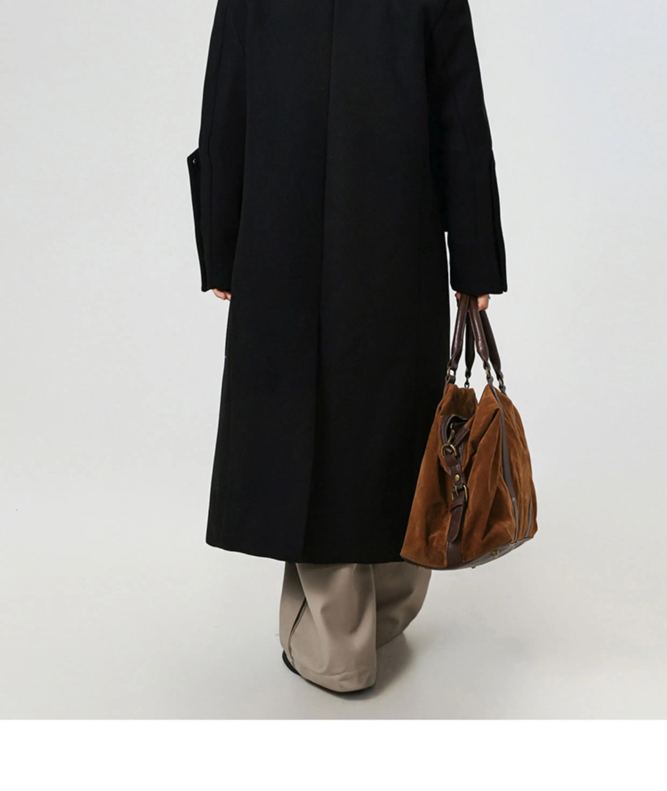 2025 Winter Long Woolen Coat man Trenchcoat Men warm overcoat Solid Double Breasted Loose Casual Trench Outwear 251226