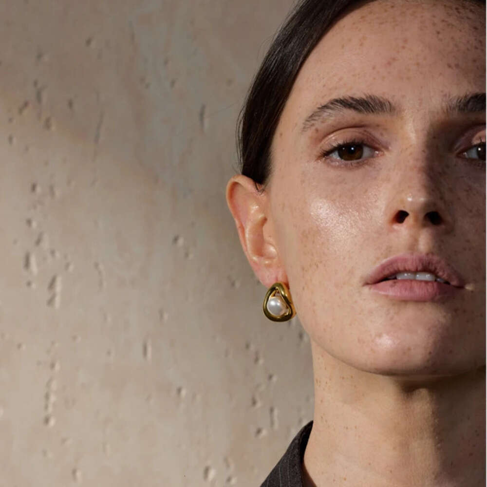 Yhpup Fashion Stainless Steel Simulated Pearls Hollow Oval Geometric Stud Earrings Prevent Allergy Metal Arrival Jewelry Daily Liuyuemoshang