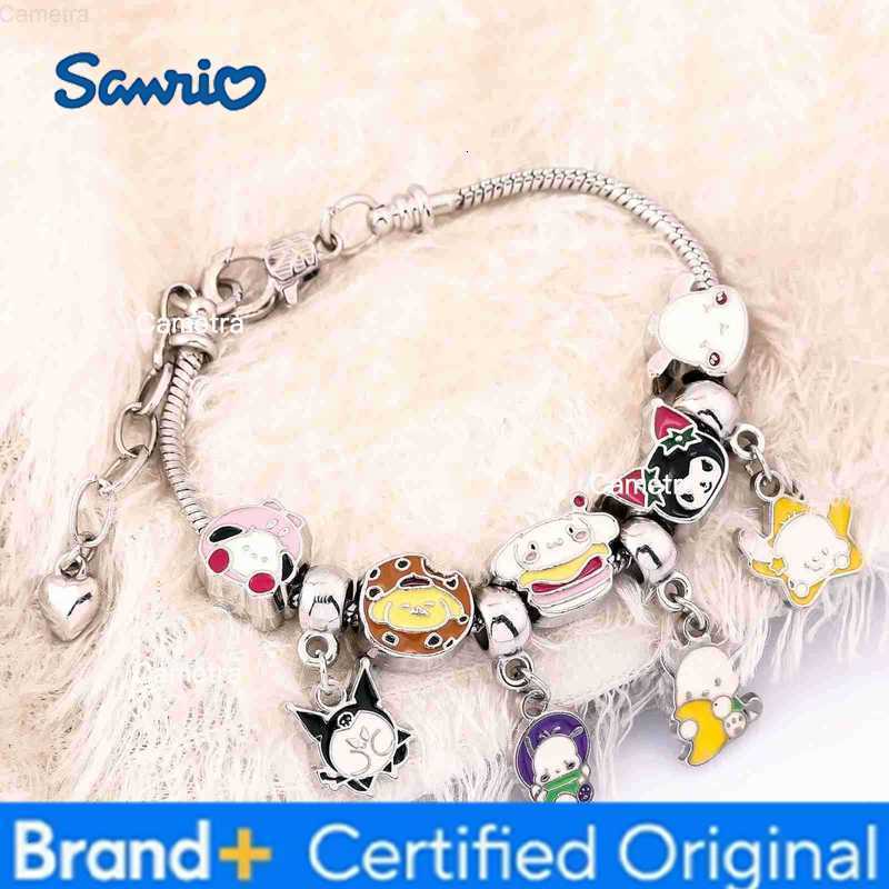 Sanrio Anime Cartoon Hello Kitty My Melody Cinnamon Kuromi Bracelet Cute DIY Handmade Pendant Jewelry Bangle pulseras de mujer H251229