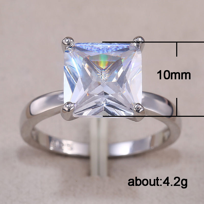 Luxury Brand Designer Jewelry Luxury Brand Designer Jewelry Hot-Selling Accessories Classic Rose Gold Diamond Princess Ring Fashion Women's Squar