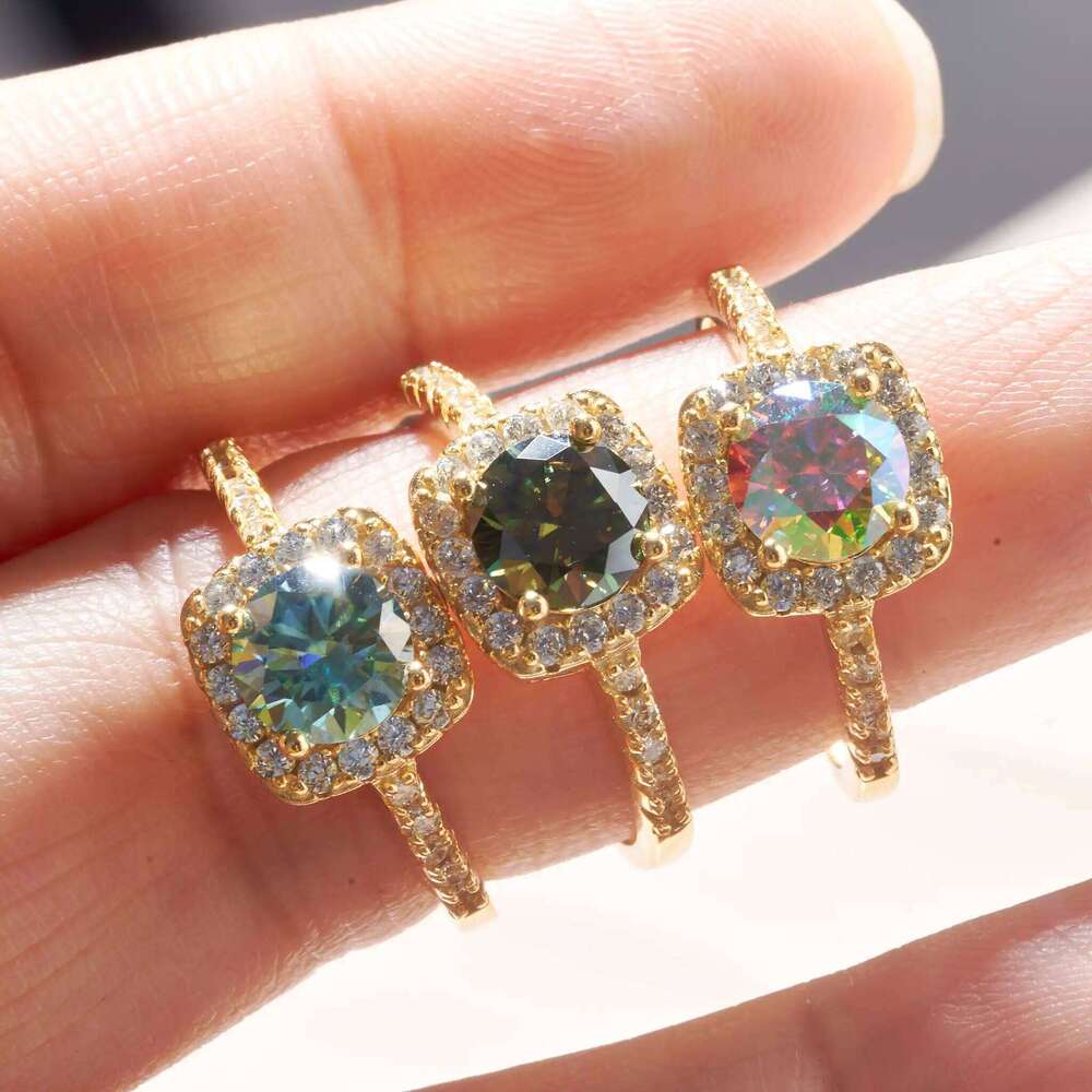 1 Ct 6.5mm Cut Moissanite For Women 925 Sterling Silver Round Brilliant Lab Diamond Engagement Rings 8cc