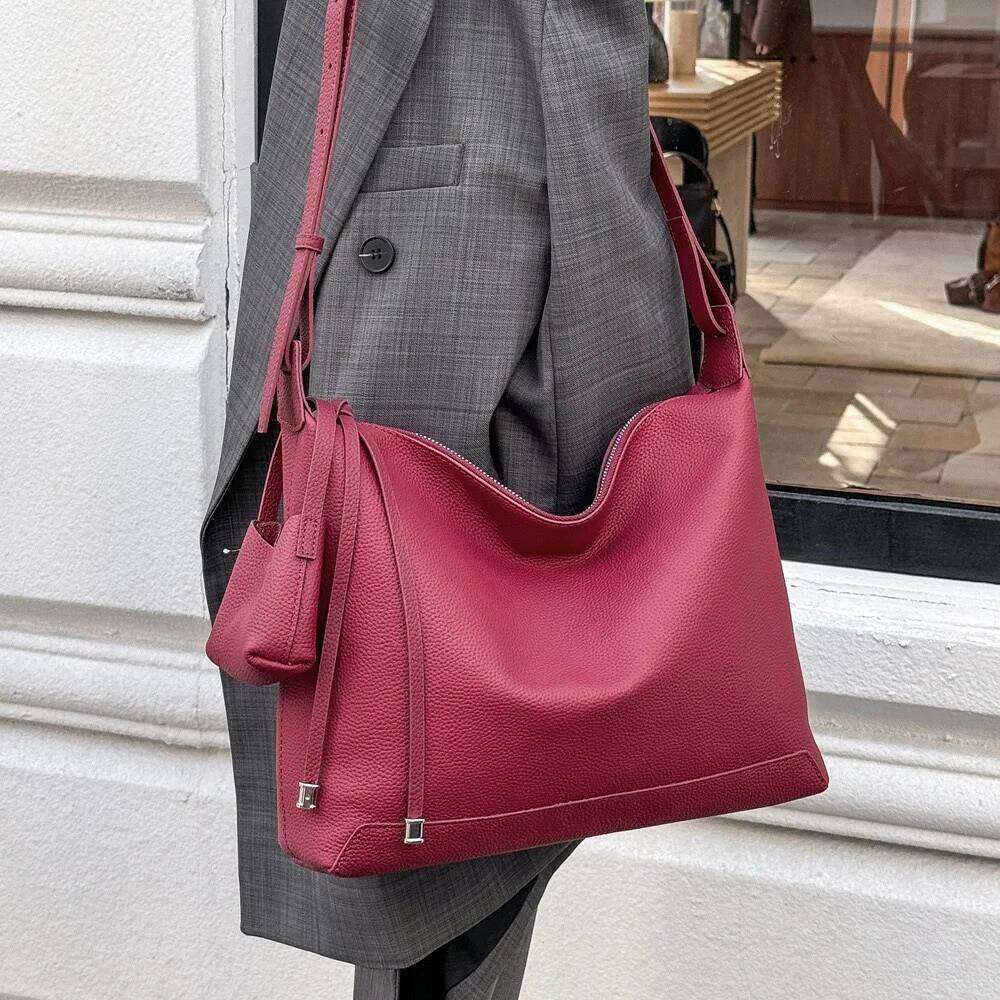 The First Layer Of Cowhide Large Capacity Leather Shoulder Women Fashion Crossbody Bag New Bags LEMON KOKO