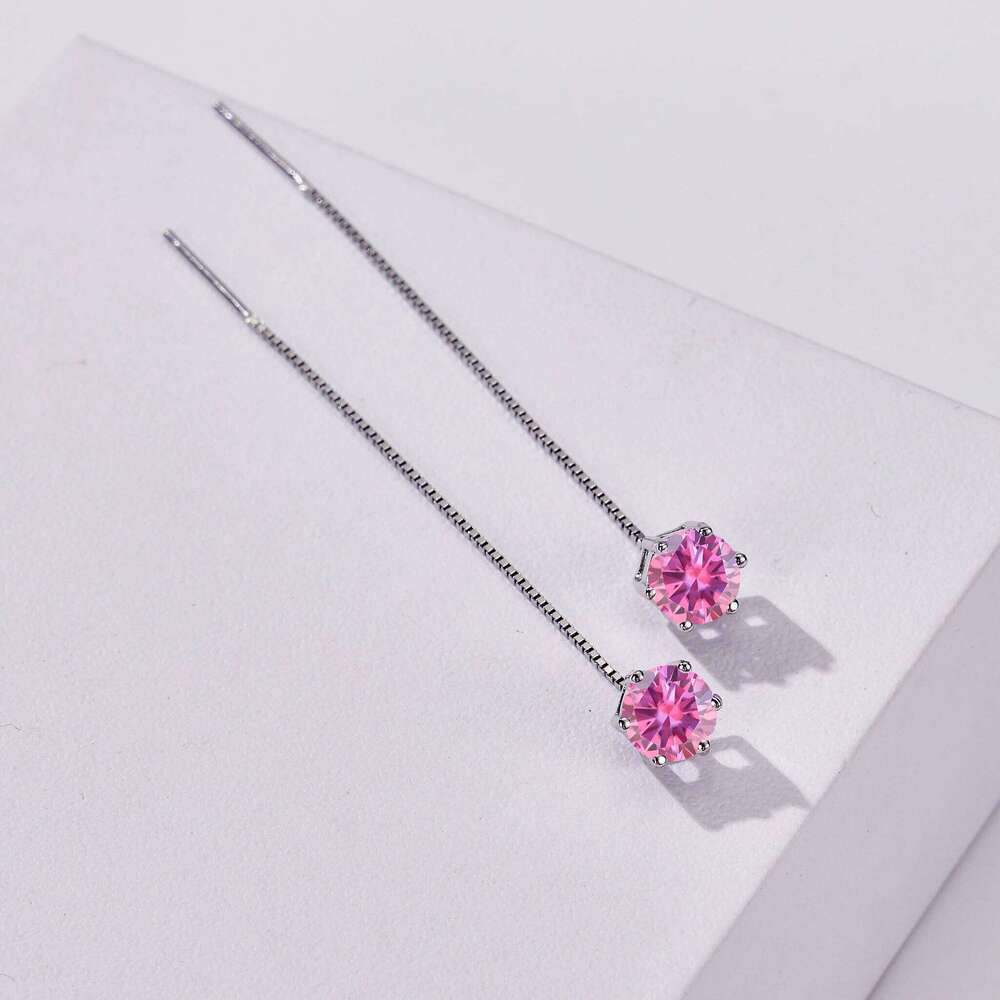 5-6.5mm moissanite women drop earrings for charm lady Solitaire Genuine 925 Sterling Silver female dating party earring gift 0b7