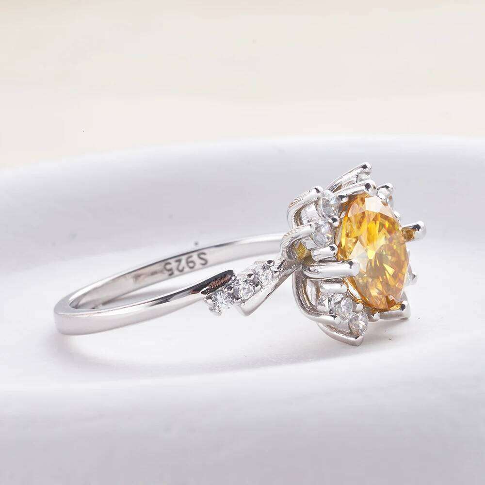 2 Ct Moissanite Ring for Women Luxury Lab-created Diamond PT950 plated 100% Sterling Silver 925 Jewelry Size5-10 cb4