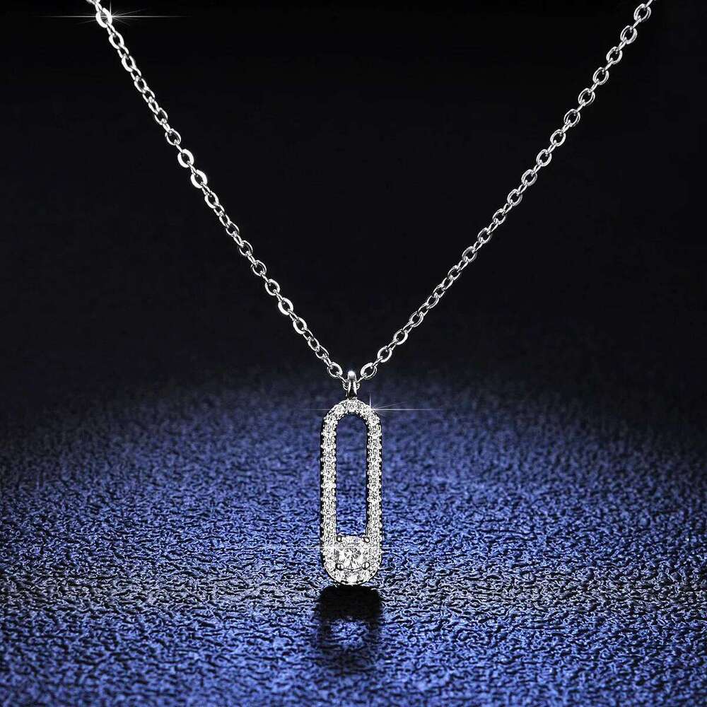 3MM 18K White Gold Plate Full Moissanite Necklace for Women Sparkling 925 Sterling Silver Pendant Birthday Gift Wholesale 0af