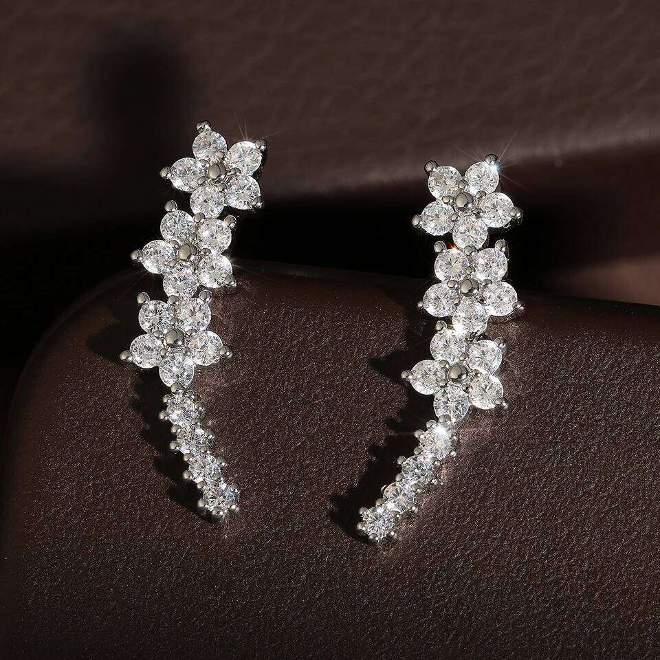 ZAKOL Exquisite Shiny Zircon Mini Flowers Stud Earrings for Women Sweet Female Pierced Ear Accessories Party Jewelry