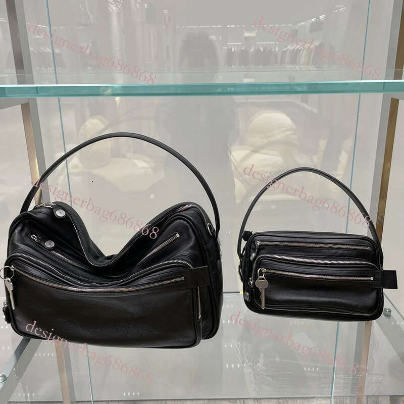 toteBag Shoulder ROSE NOIRE Swedish Niche New Genuine Leather Multi Compartment Zipper Handbag Key Pendant Underarm Motorcycle Single Shoulder Crossbo