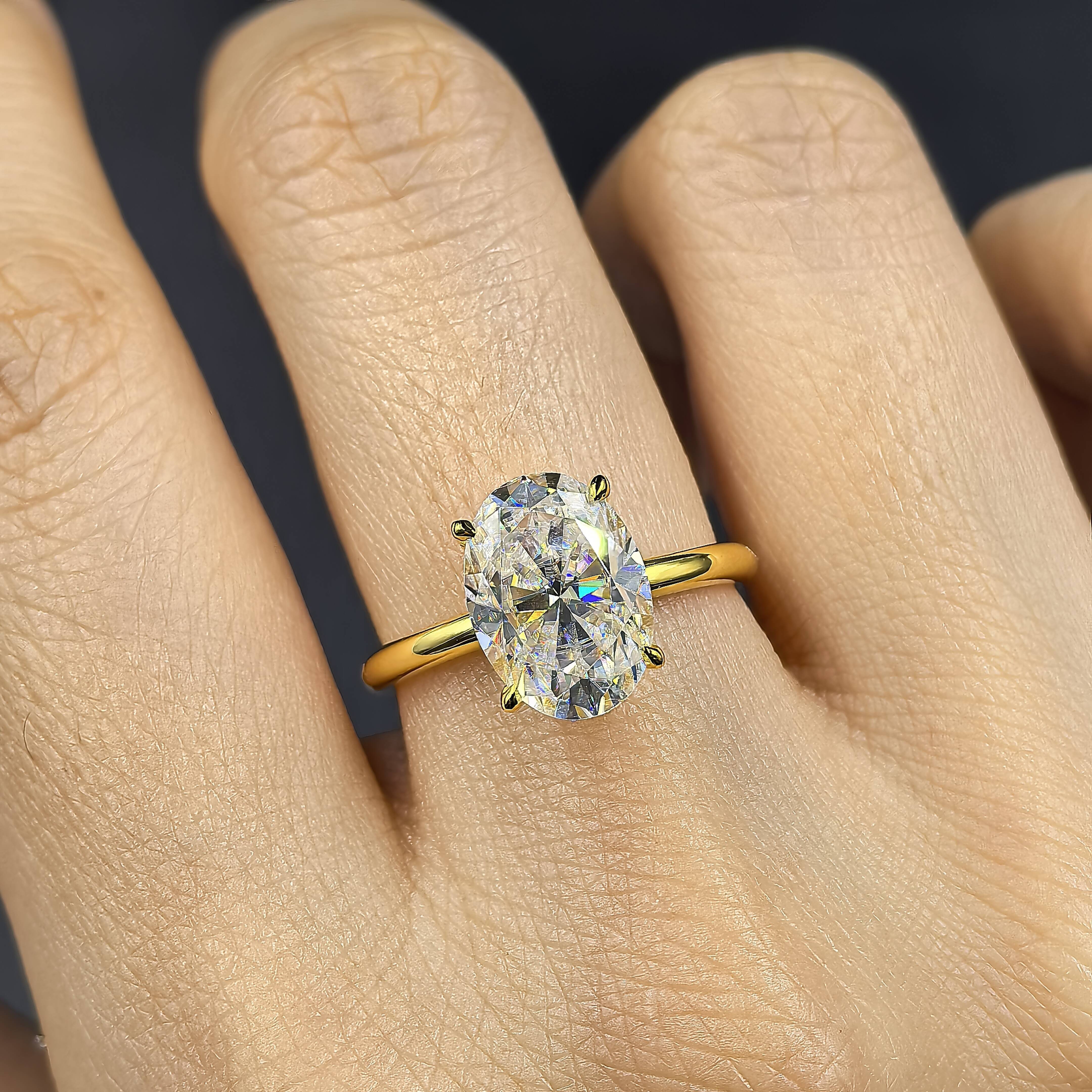 VVS Oval Cut Moissanite Diamond Engagement Ring S925 Sterling Silver GRA Certified Moissanite Rings