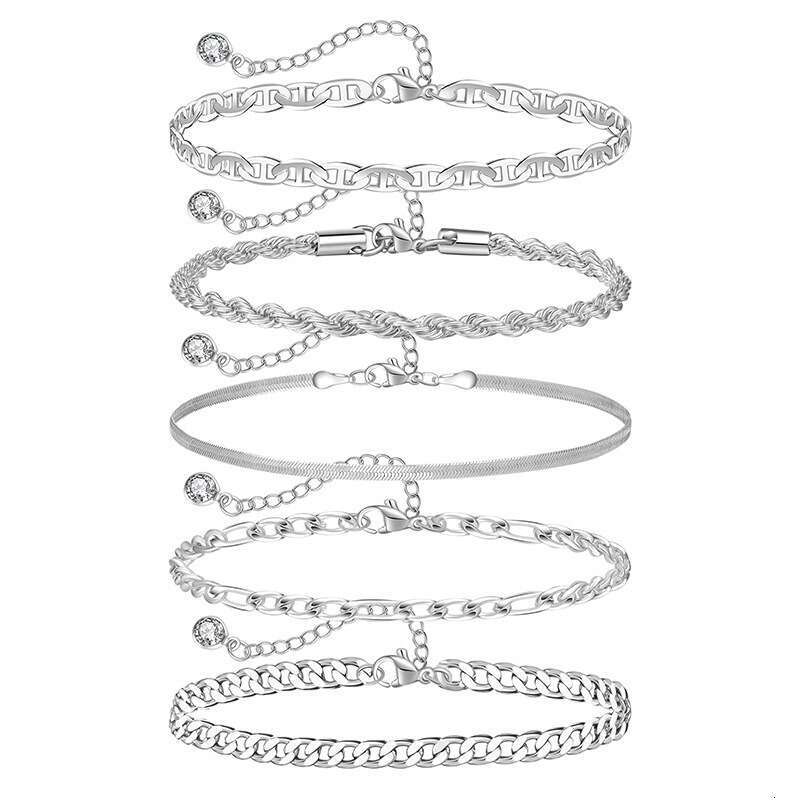 Foreign Trade Beautiful Women's Anklet Cuban Simple Personalized Jewelry Ankle Chain Holiday Gift