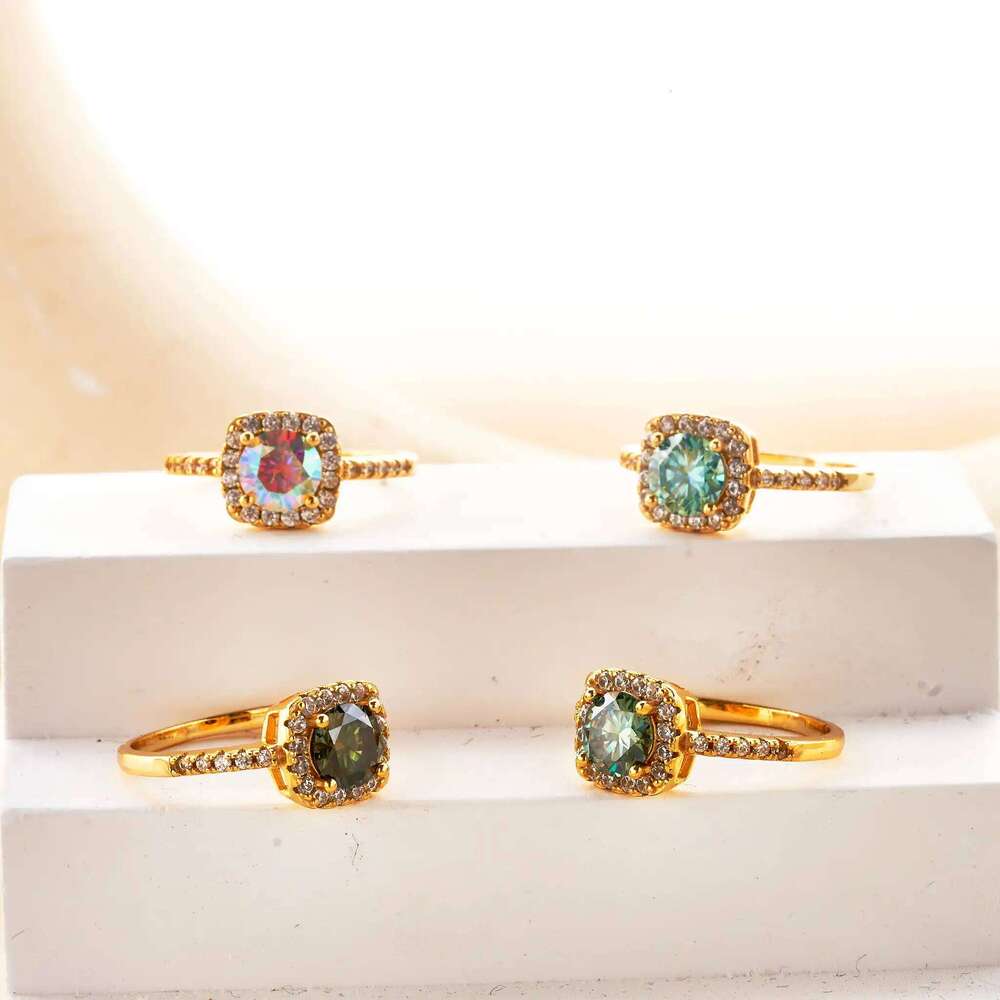 1 Ct 6.5mm Cut Moissanite For Women 925 Sterling Silver Round Brilliant Lab Diamond Engagement Rings 8cc