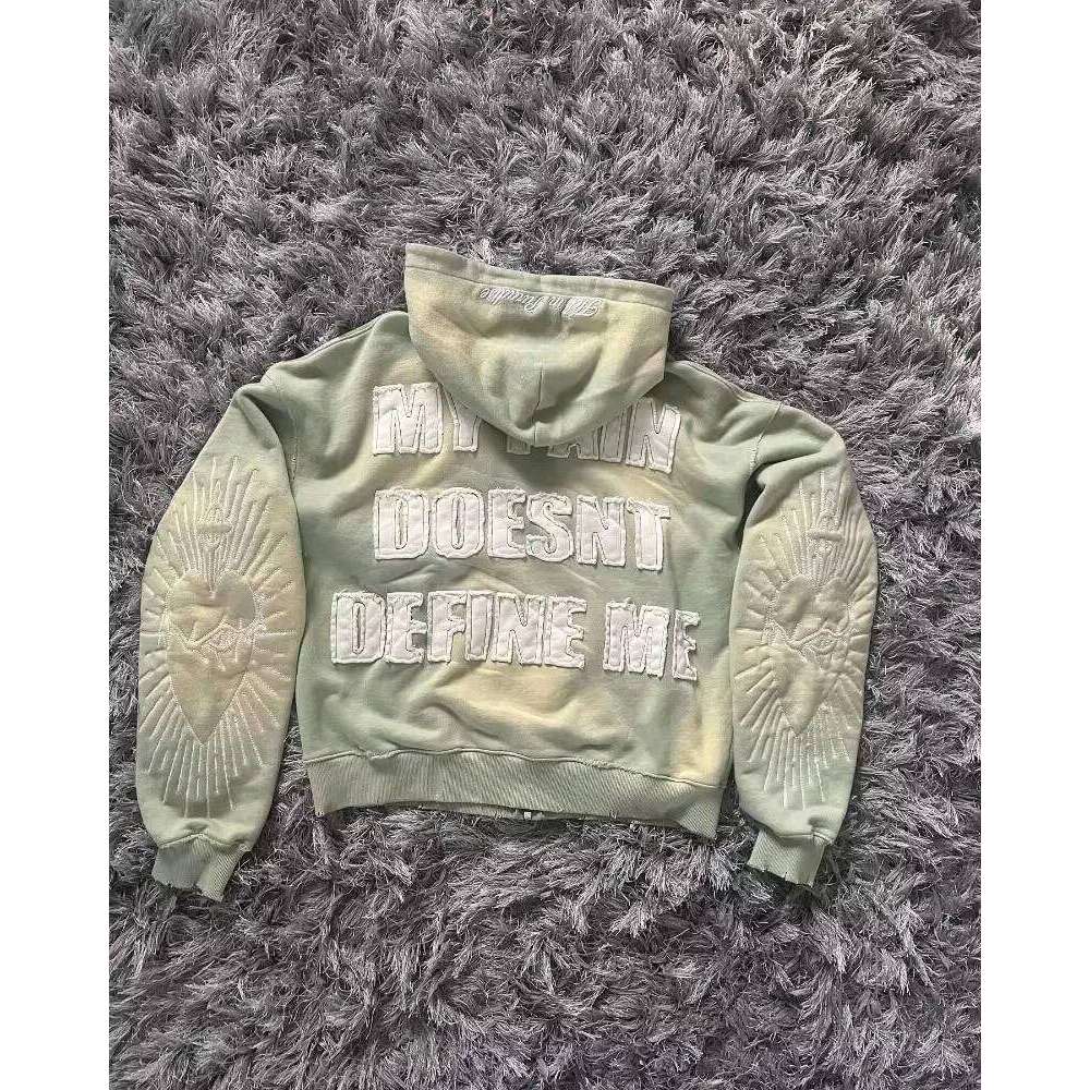 Autumn And Winter New Fashion Letter Patch Embroidered Sweater Men Y2K Street Vintage Popular Leisure Sports Hoodies Top