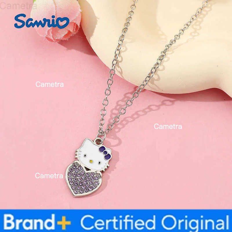 Sanrio Fashion Charm HelloKitty Series Necklace Metal Enamel Rhinestone Pendant Necklace Elegant Sweet for Daily Wearing H251229