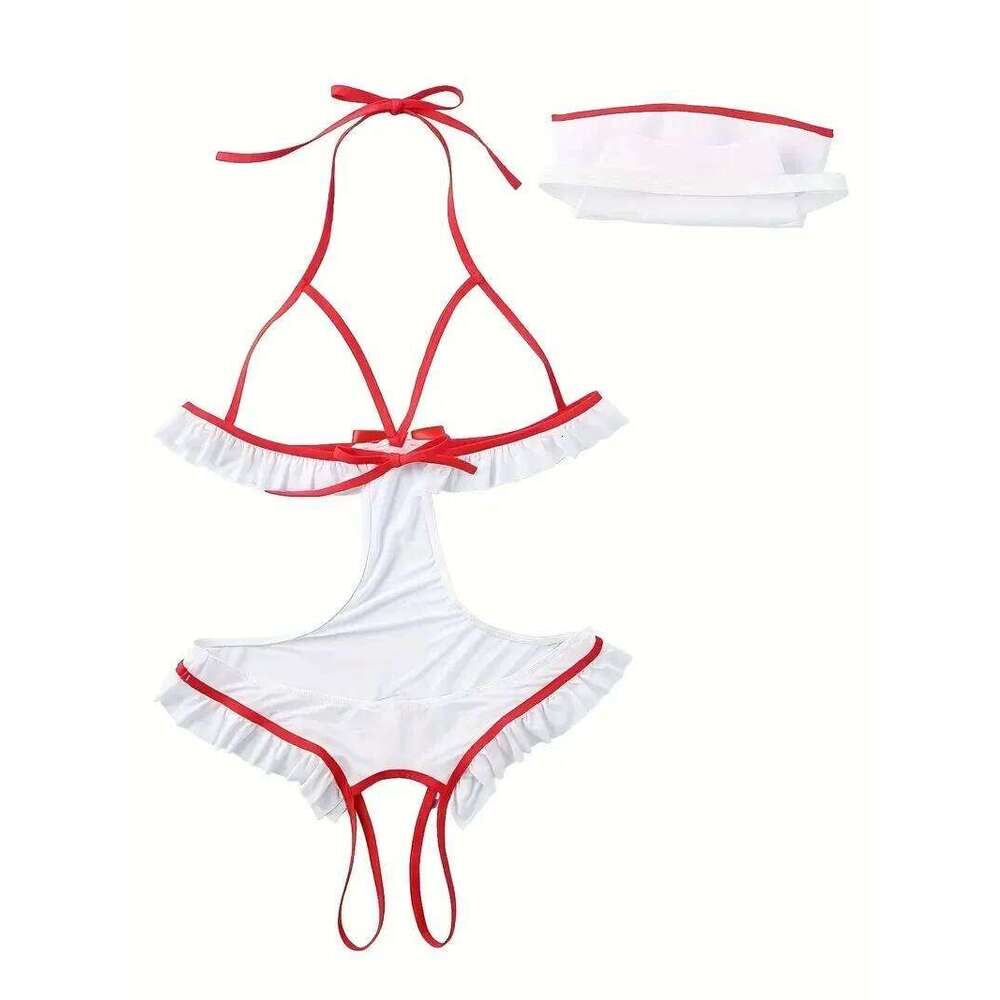 Sexy Nurse Halloween Costume For Women Adult Exotic Role Play Lingerie Set