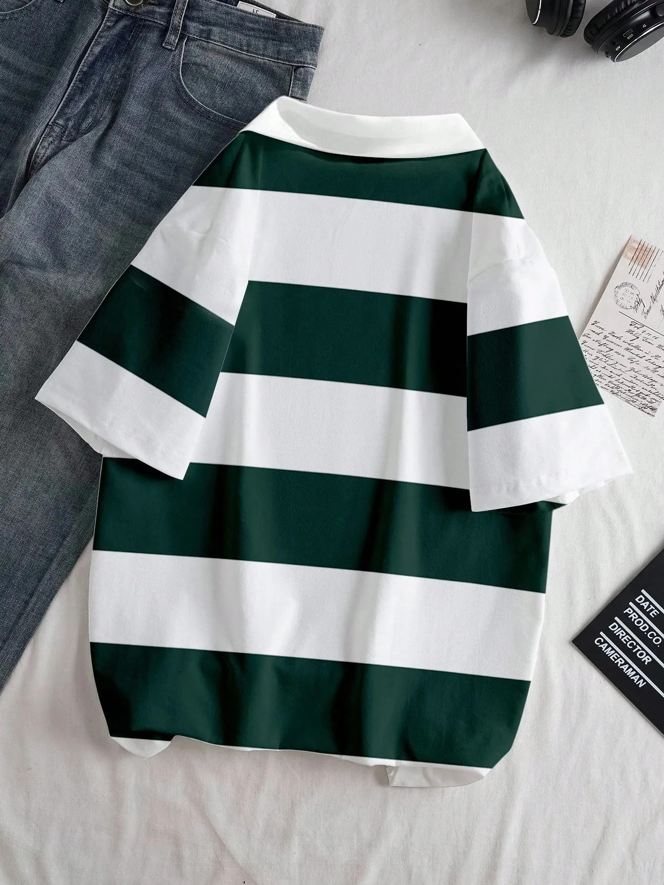 The mens shortsleeved POLO shirt for summer 2025 is casual fashionable and soft with 3D striped pattern printing 251219